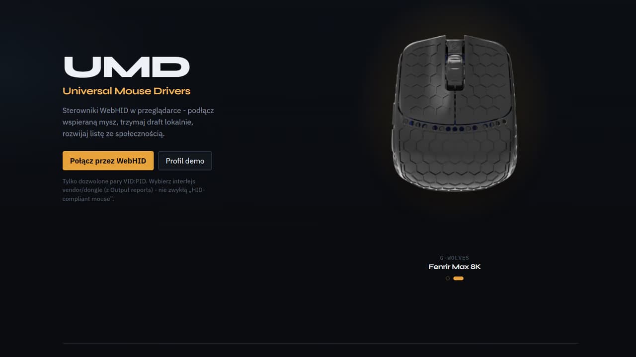 Podgląd projektu Universal Mouse Drivers